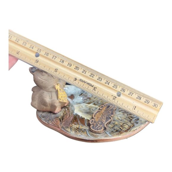 Vintage Pottery Craft Pryland USA Cat W Tie Trinket Dish Plate Hand Made Ceramic - Picture 7 of 10